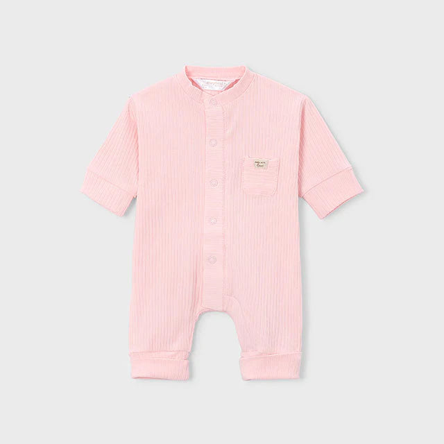Rose Pink Ribbed Romper