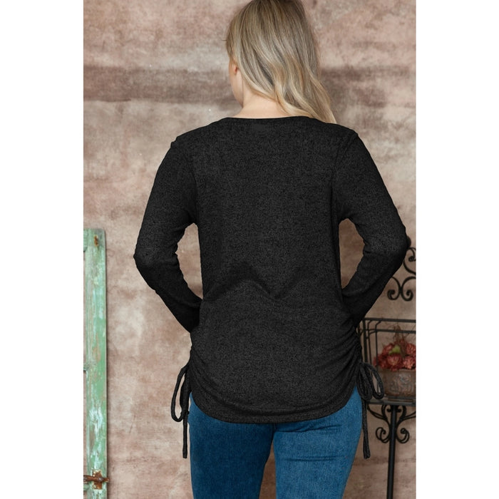 Black Long Sleeve Basic Maternity Top