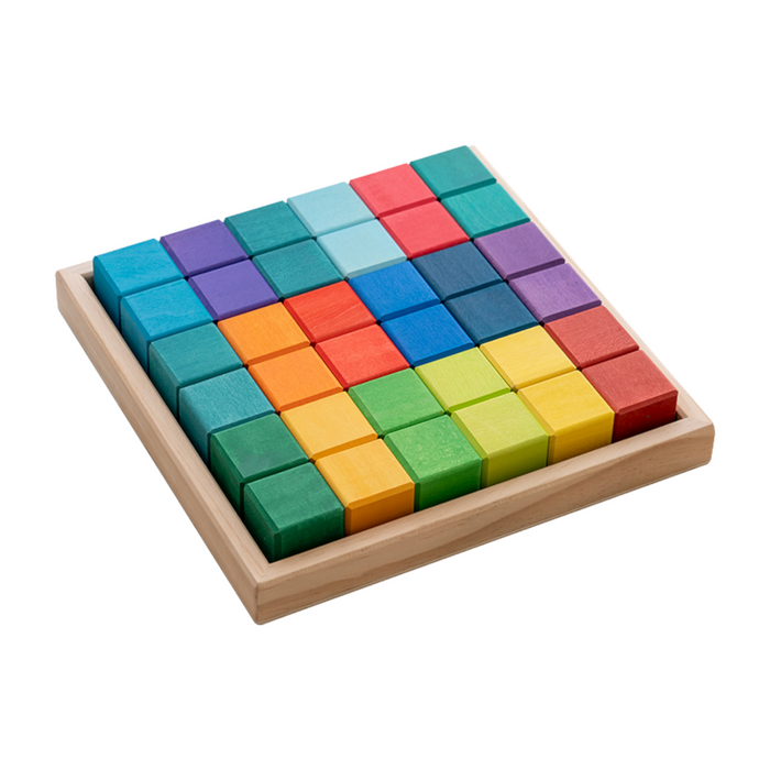 36 Pcs Stained Rainbow Mosaic Building Blocks – Primary Colors