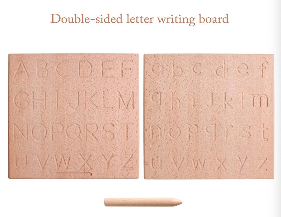 Reversible Alphabet Wooden Tracing Board – ABC Upper & Lowercase Learning Aid
