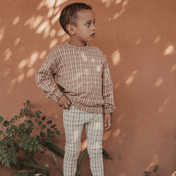 The Printed Legging - Mauve Check