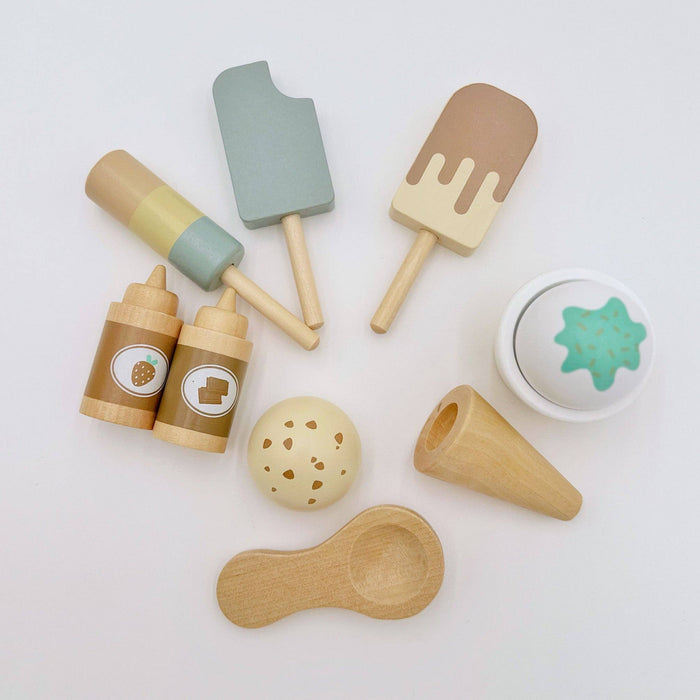 Wooden Ice Cream Shop Set - Pretend Play Counter Ages 3+