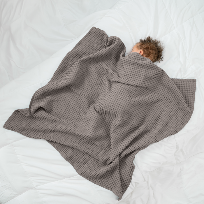 Baby Waffle Blankets in Charcoal