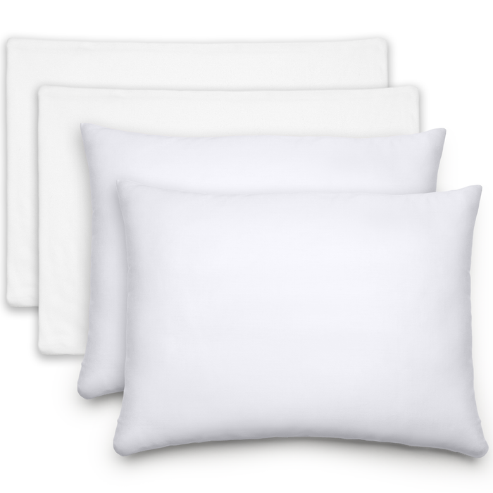 Toddler Pillows with Soft Cotton Pillow Case in White