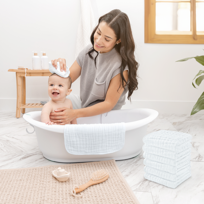 Muslin Washcloths in White