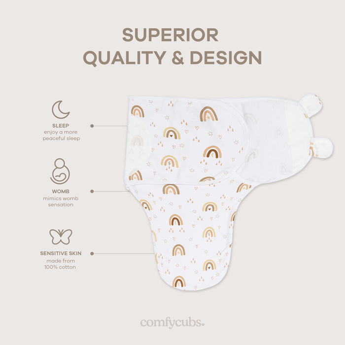 Easy Swaddle Blankets in Rainbow Bohemian, Pack of 3