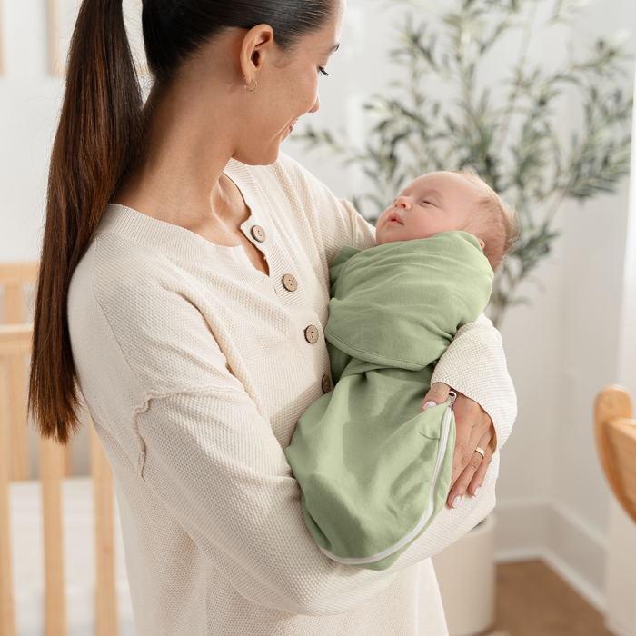 Easy Swaddle Blankets with Zipper in Stone, Pacific Blue, Sage