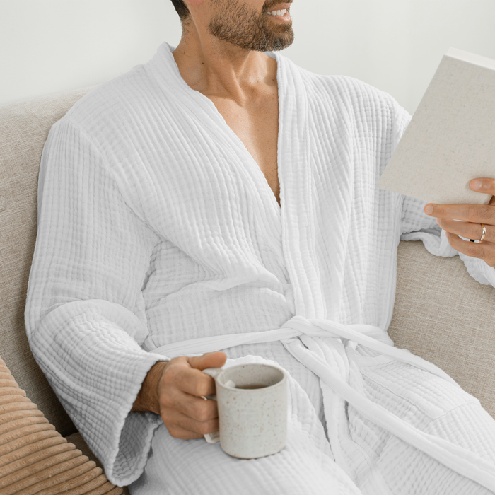 Muslin Bathrobe in White
