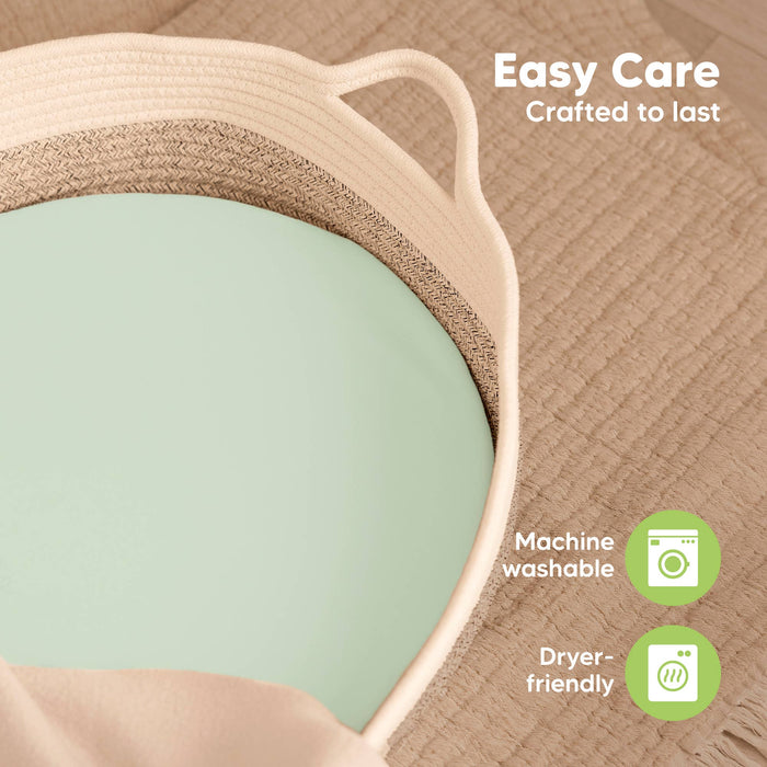 Sage Isla Bassinet Mattress Sheets Fitted for Baby Girls, Boys - Nature Baby Outfitter