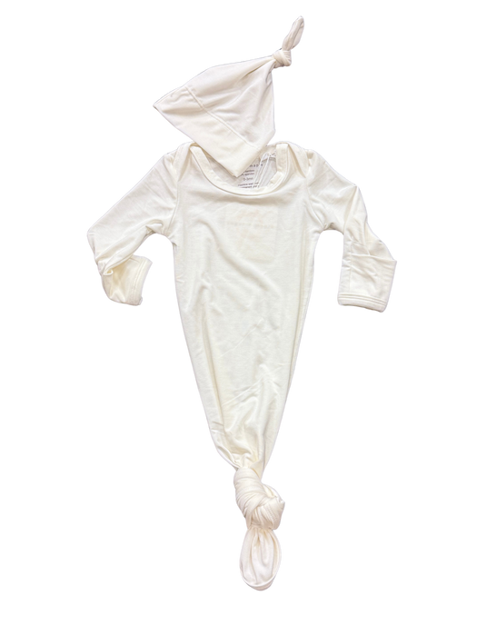 Sweet Cream Knotted Gown & Hat