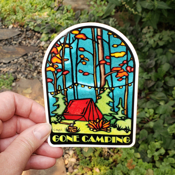 Vinyl Sticker Gone Camping