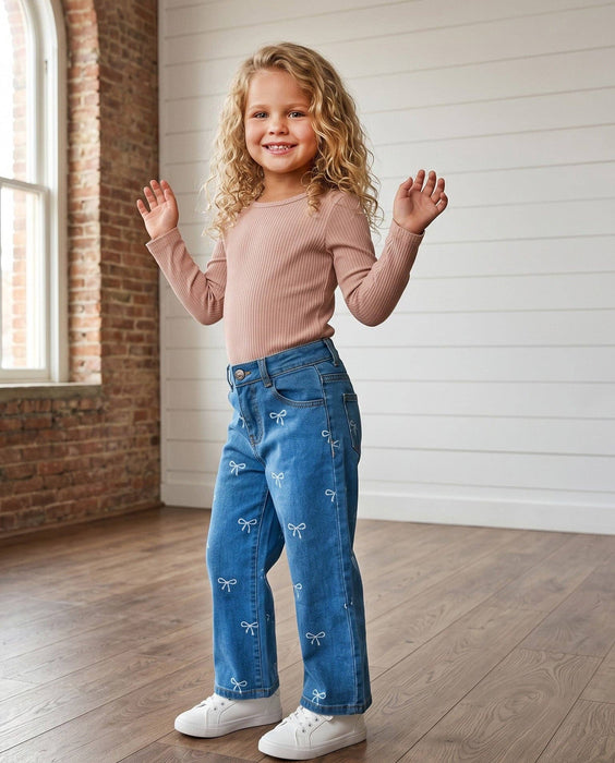 Bow Belle Medium Wash Denim Jeans