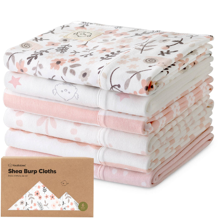 Sweet Charm 6-Pack Shea Burp Cloths