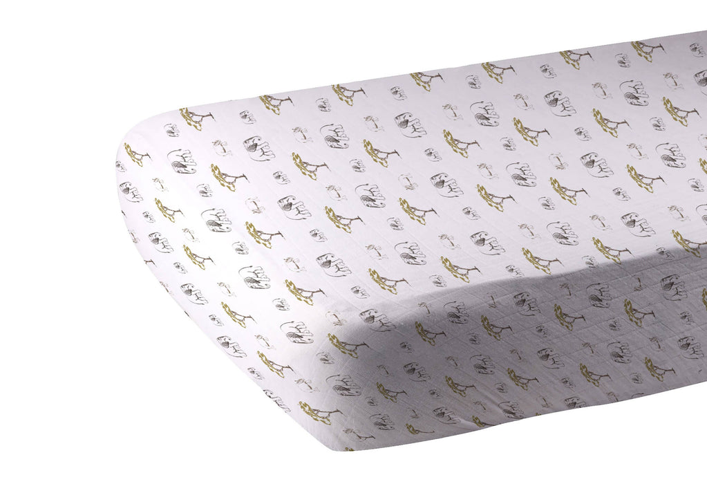 Rhinos and Elephants Crib Sheet