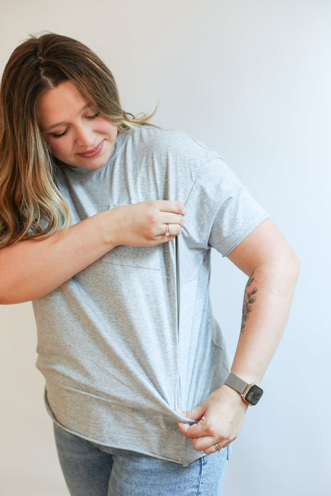 Relaxed Fit Zip Breastfeeding Tee - Nature Baby Outfitter