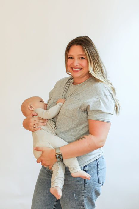 Relaxed Fit Zip Breastfeeding Tee - Nature Baby Outfitter