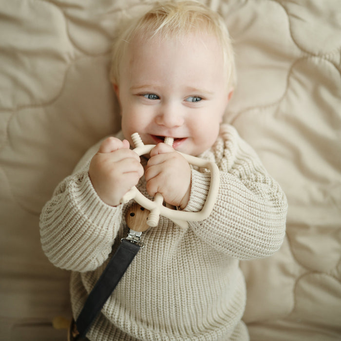 Linen Pacifier Clip 2-Pack - Nature Baby Outfitter