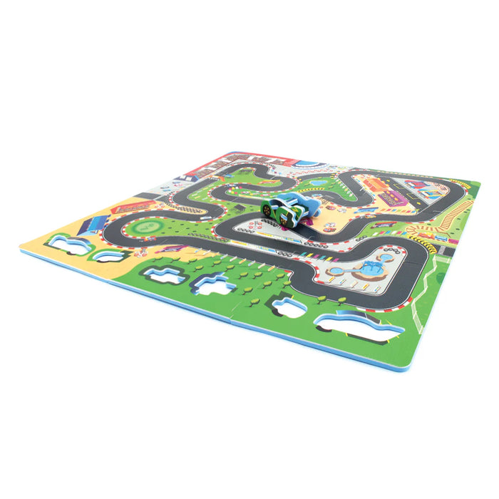 DIY Race Car & Race Track Interlocking Play Mat