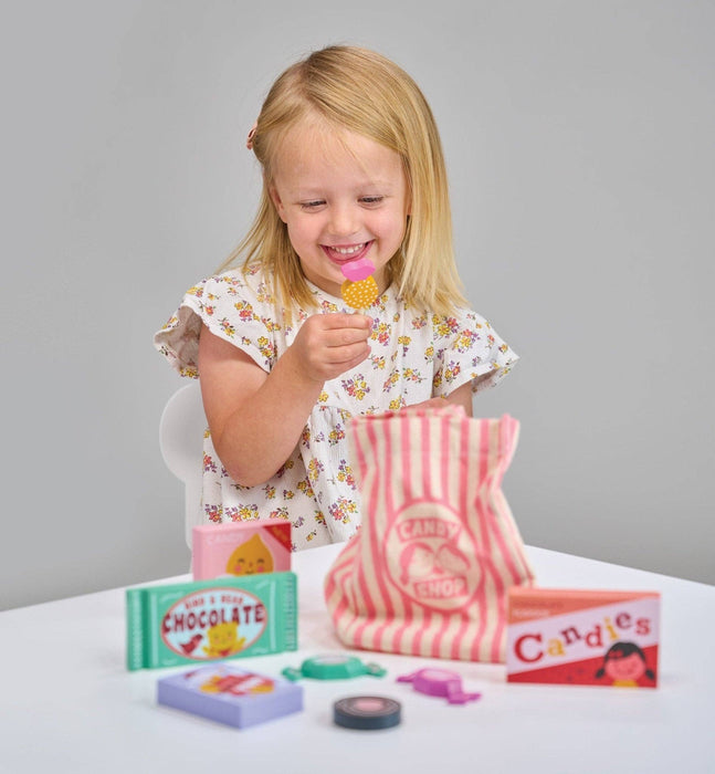 Wooden Candy Shop Bag Pretend Play Set