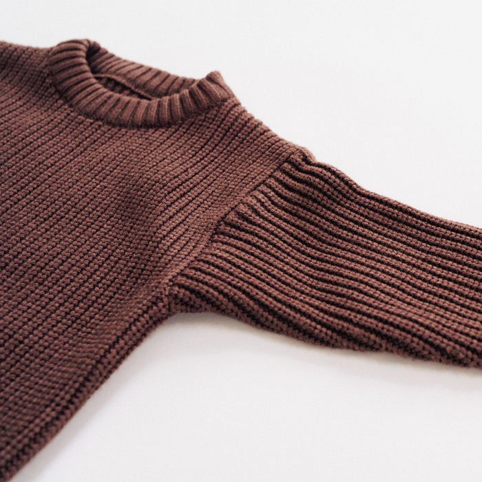 Chocolate Brown Knit Pullover Sweater- Child