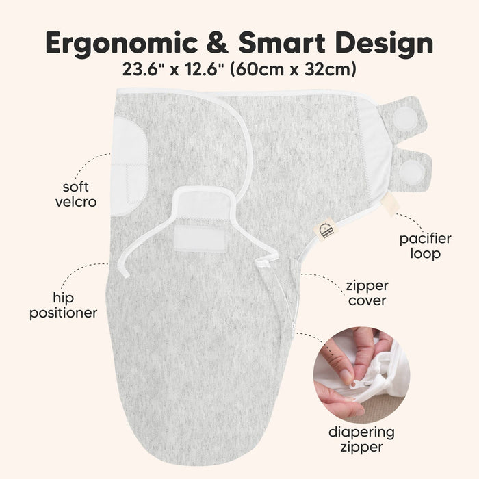 Aspire 3pk Soothe Zippy Baby Swaddles 0-6 Months,Newborn Sleep Sack - Nature Baby Outfitter