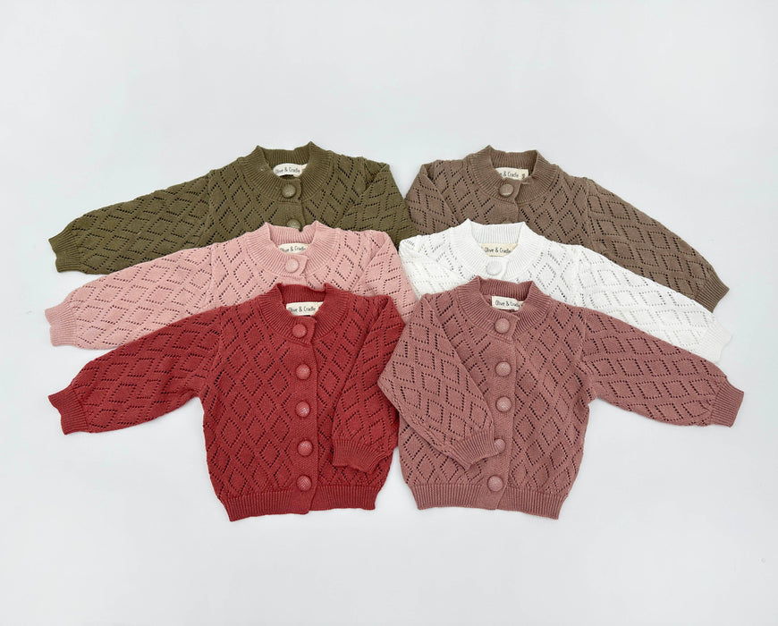 Olive Ellanor Pointelle Cardigan