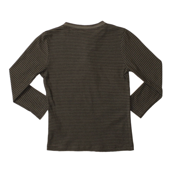 Military Green Micro Stripe Henley