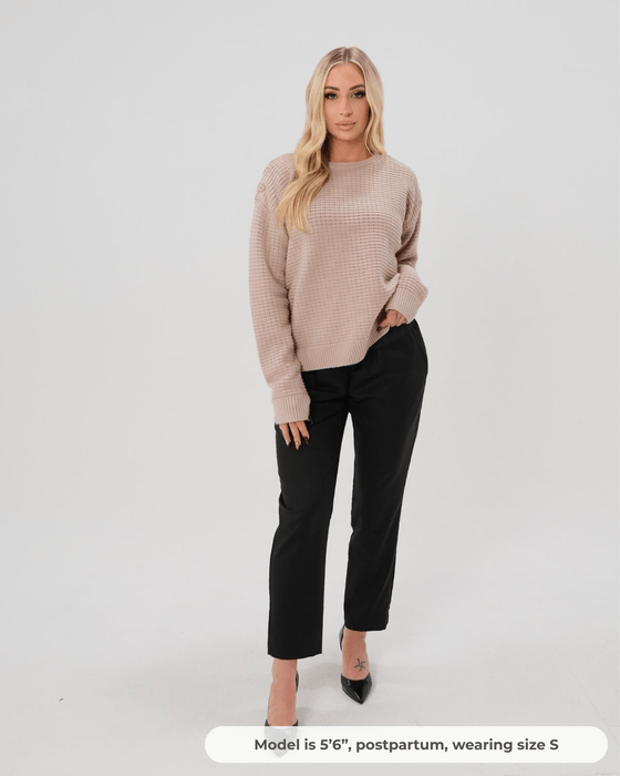 Button-Shoulder Maternity & Nursing Sweater w/Thumbhole Feature