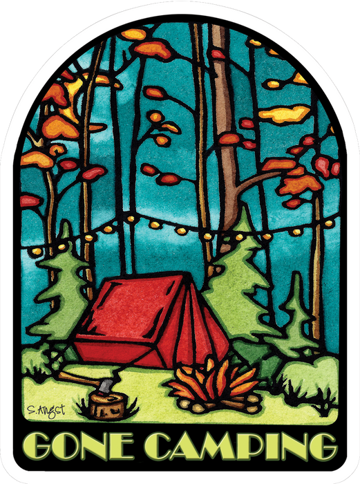 Vinyl Sticker Gone Camping