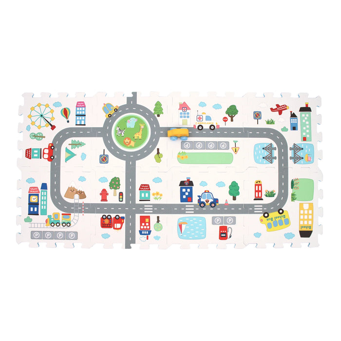Around Town Interlocking Play Mat with Car