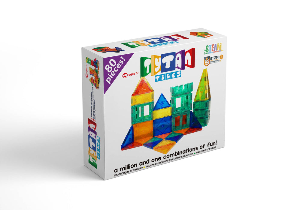 80 Piece Magnetic Tile Building Set