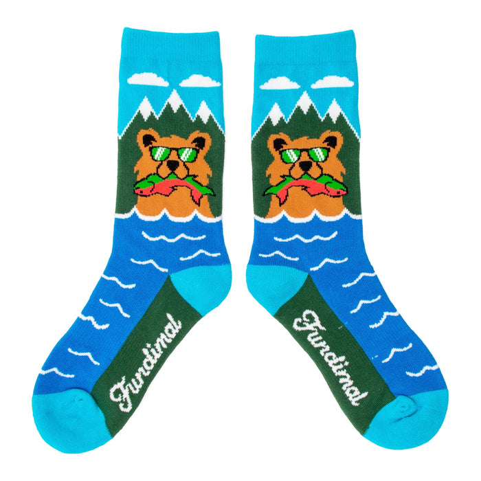 Big Kids Bear Salmon Socks