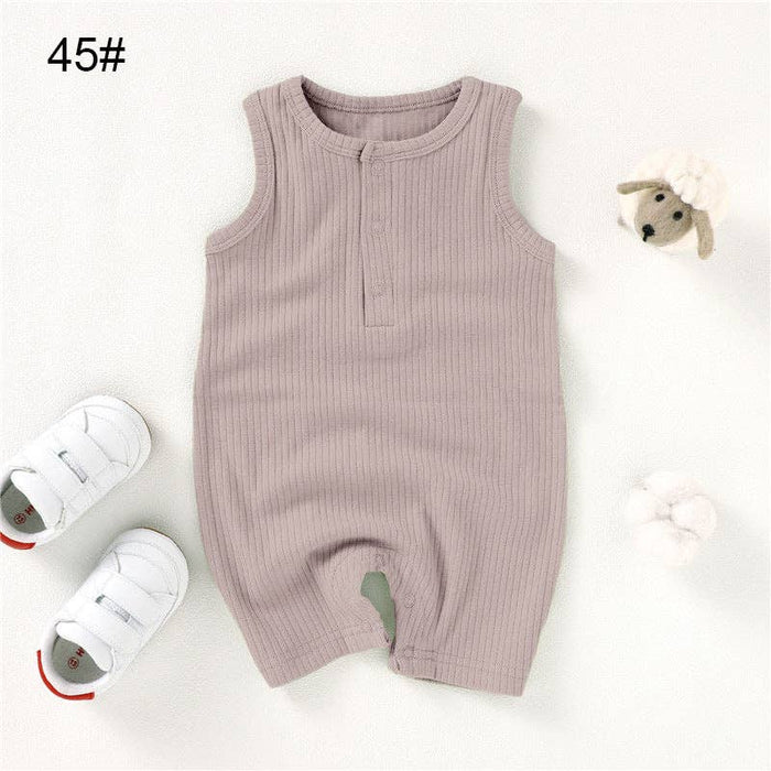 Sleeveless Organic Cotton Knit Romper