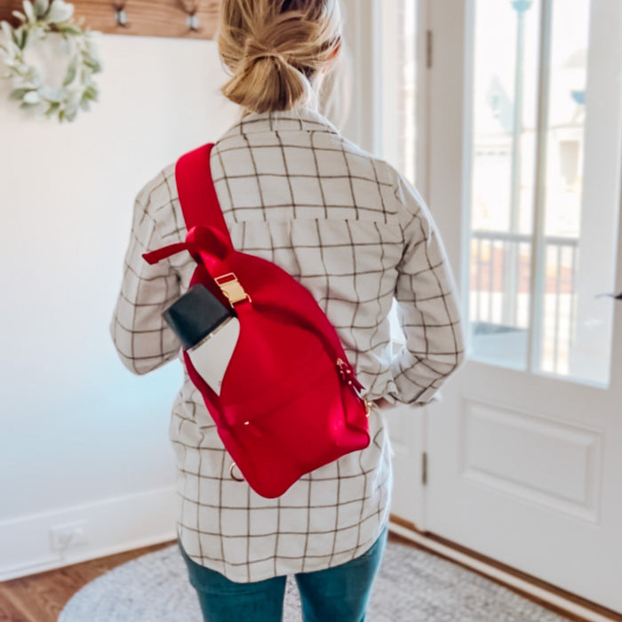 Sarah Wells Allie Sling Pump Bag – Neoprene Crossbody with Insulated Pocket – Fits Wearable & Portable Pumps