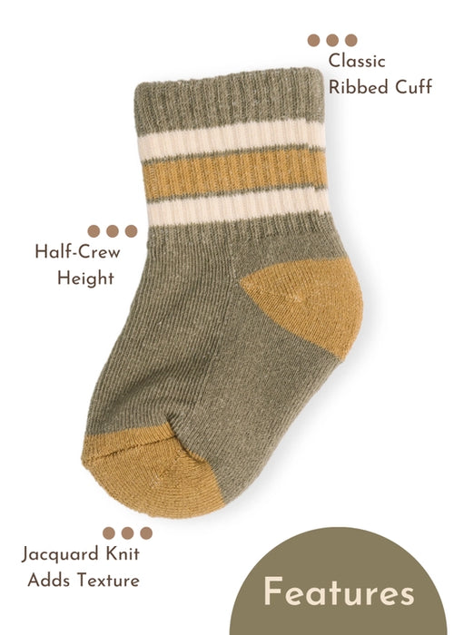 Kid Era & Retro Stripe Half Crew Socks