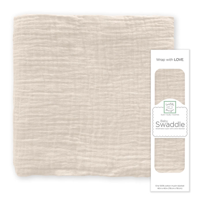 Oatmeal Cotton Muslin Swaddle