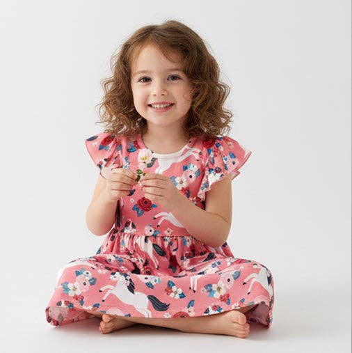 Ponies & Roses Flutter Sleeve Dress