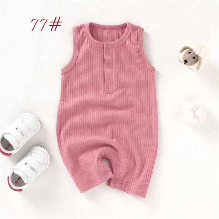 Sleeveless Organic Cotton Knit Romper
