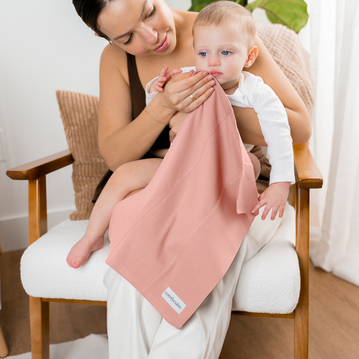 Cotton Burp Cloths in Bold Blush