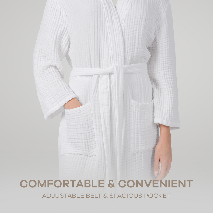 Muslin Bathrobe in White