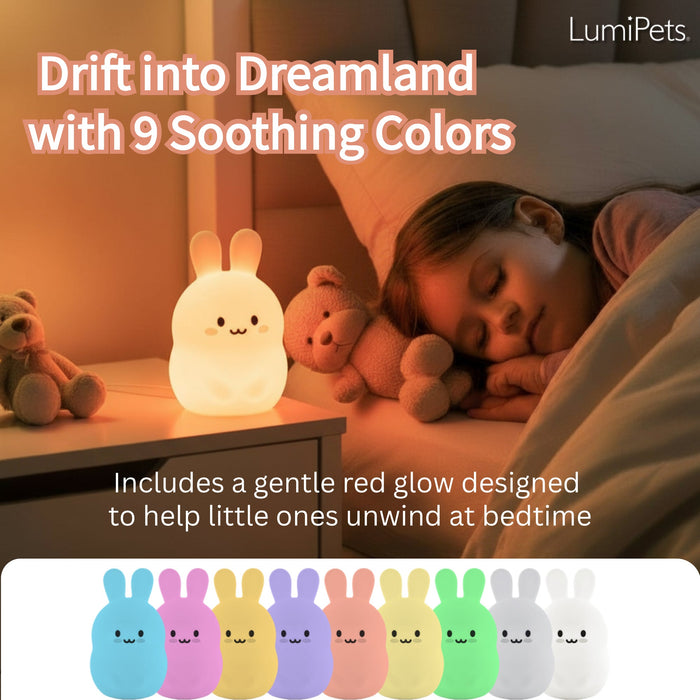 LumiPets® Baxter the Bunny- Children's Touch Night Light - Nature Baby Outfitter