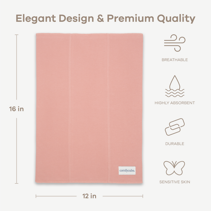 Cotton Burp Cloths in Bold Blush