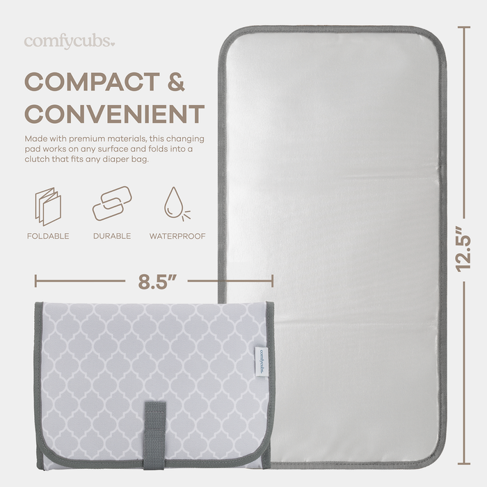 Compact Changing Pad in Grey Pattern