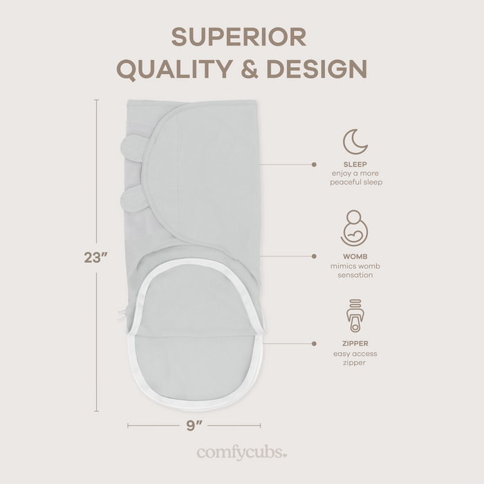 Easy Swaddle Blankets with Zipper in Stone, Pacific Blue, Sage