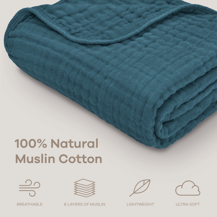 Baby Muslin Blanket in Neptune