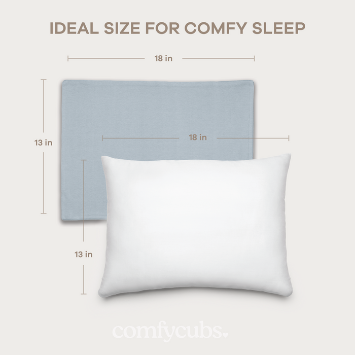 Toddler Pillows with Soft Cotton Pillow Case in Pacific Blue