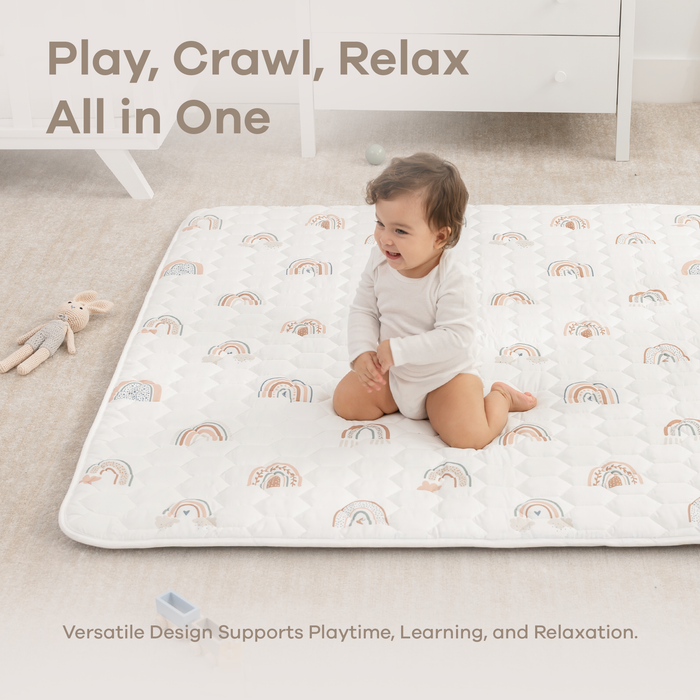 Play Mat with Non-Slip Bottom in Rainbow