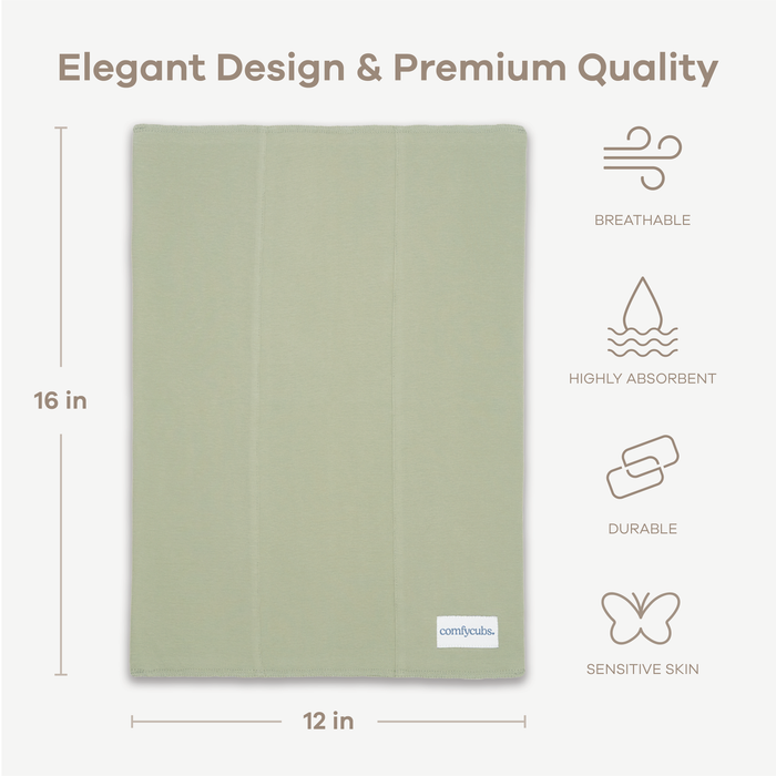 Cotton Burp Cloths in Sage