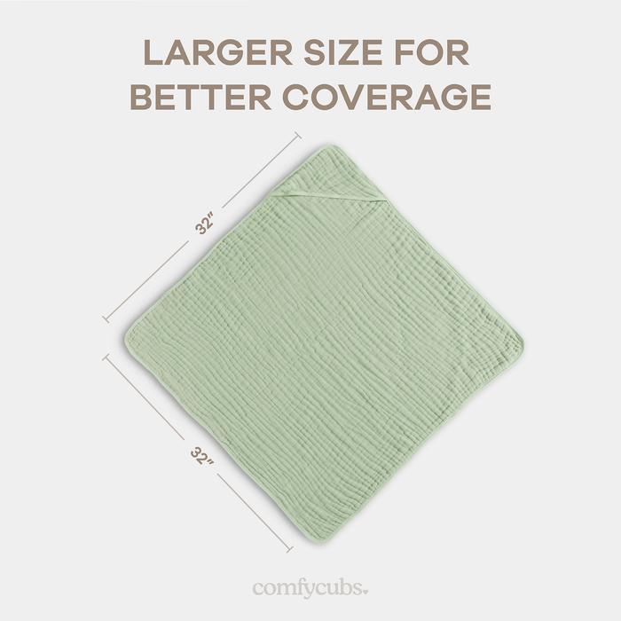 Baby Hooded Towels in Sage