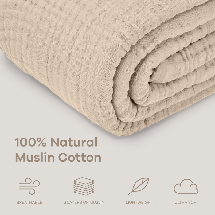 Adult Muslin Blanket in Sand